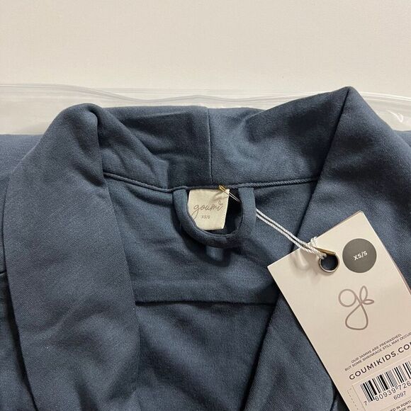 NWT Goumi Kids Mom Midnight Robe XS/S Bamboo Organic Cotton Blue Pockets - Picture 3 of 3